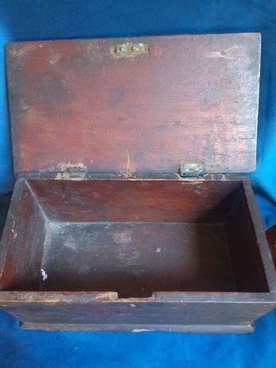 Rustic Vintage Wooden Box Carpenter Tool Tray Brass Handle