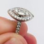 9ct White Gold Natural Diamond Marquise Halo Cluster Engagement Ring Image 8