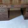 Traditional mahogany pedestal desk with leather inlay Image 2