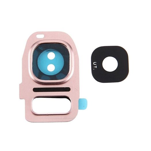 For Samsung Galaxy S7 / S7 Edge Camera Lens Rear Glass Cover & Frame Rose Gold - FHT24SMCL