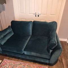 Teal Velvet Sofa