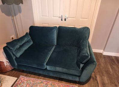 Teal Velvet Sofa