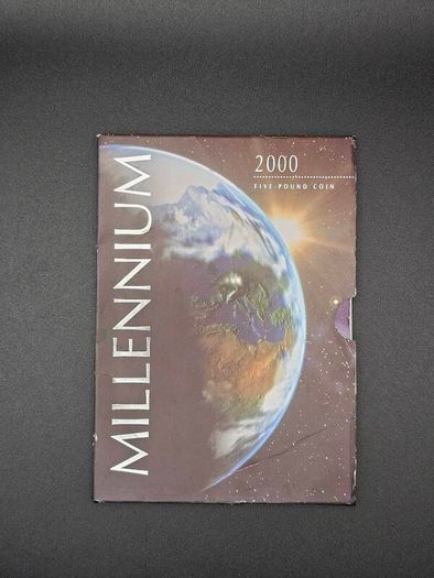 UK Millennium Five Pound Coin 1999 2000 Greenwich Meridian Royal Mint Pack