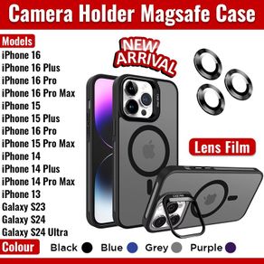 iPhone Case Cover Skin-Feel Camera Holder Magsafe Case for iPhone 14, 15, 16 with Lens Film