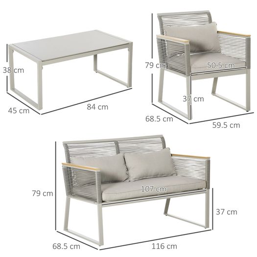 4 Piece Patio Wicker Sofa Set (LIMITED STOCK)