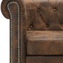 _Chesterfield Sofa L Shape Suede Look Brown Living Landscape Corner Sofa Image 4