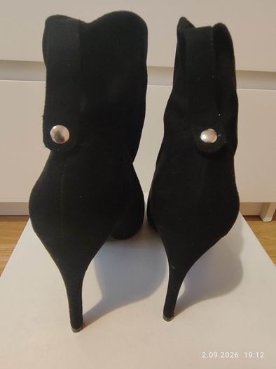 Primadonna Collection Black Peep Toe Ankle Boots - Size 40 (UK 6.5/7)