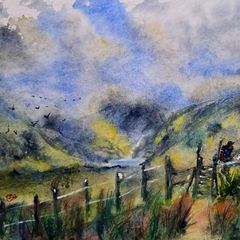 hiker black valley watercolour