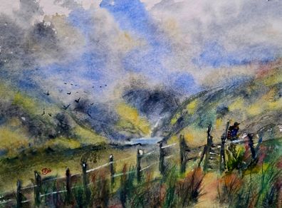 hiker black valley watercolour