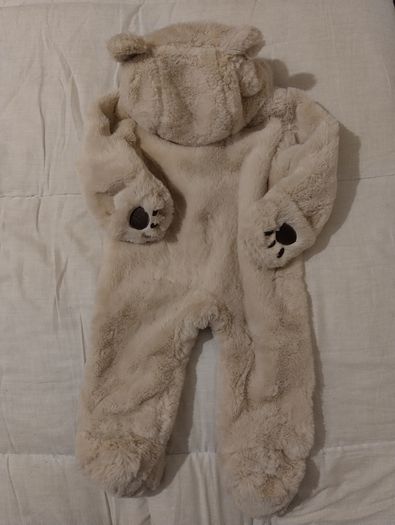 fluffy Cosy Hooded pramsuit all in one