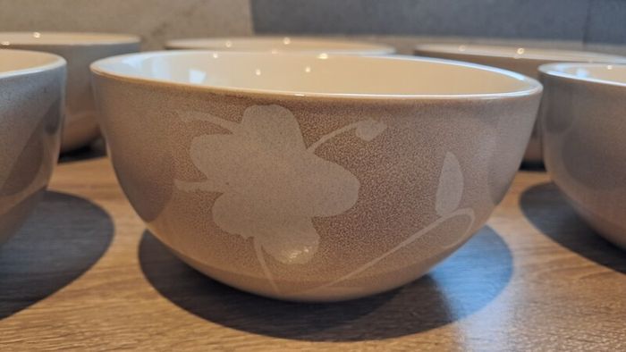 stomeware 6 mugs and 6 bowls