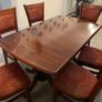 Mahogany style extending table plus 6 chairs. Image 2