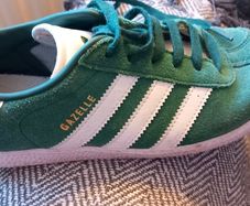 Adidas Gazelle ortholite green suede trainers size 4