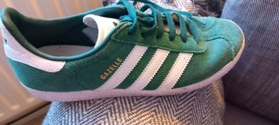 Adidas Gazelle ortholite green suede trainers size 4