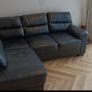 L Shaped Sofa Black Leather Image 3
