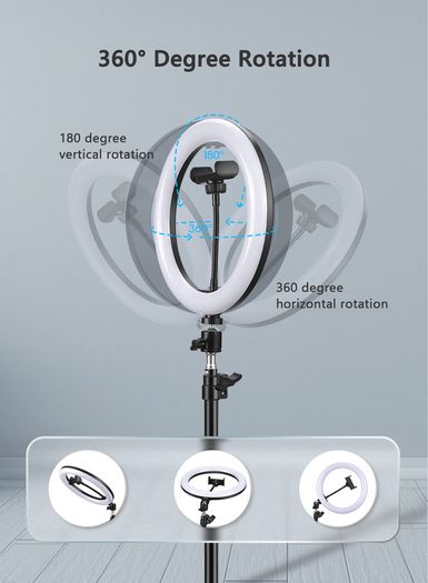 Selfie Ring Light With Tripod Photography Led Rim Of Lamp Mobile Holder Support Tripod Stand Ringlight For Live Video Streaming