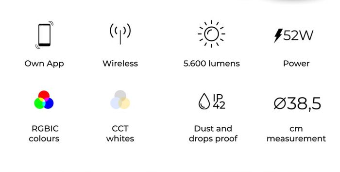 Smart LED ceiling light, RGBIC + CCT, iLink app