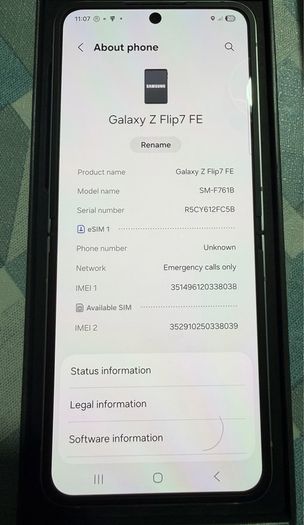 Samsung z flip 7 FE 128gb white unlocked Brand new condition (Please read description)