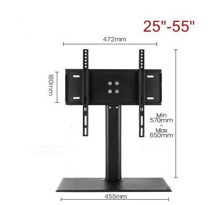 BRAND NEW Universal LCD Flat-Screen TV Desktop Stand With Aluminum Base For 25'- 55' Screens Load Up To 30kg VESA Max 400x400mm
