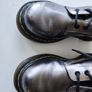 Dr martens 1460 8 hole chrome metallic lace up ankle patent boots UK5 EU38 US7 Image 3