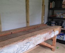 Vintage wooden workbench (very large and heavy)
