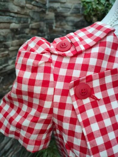 Cute Red and White Gingham check blazer size 8