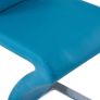 Dining Chairs with Zigzag Shape 4 pcs Blue Faux Leather Image 6
