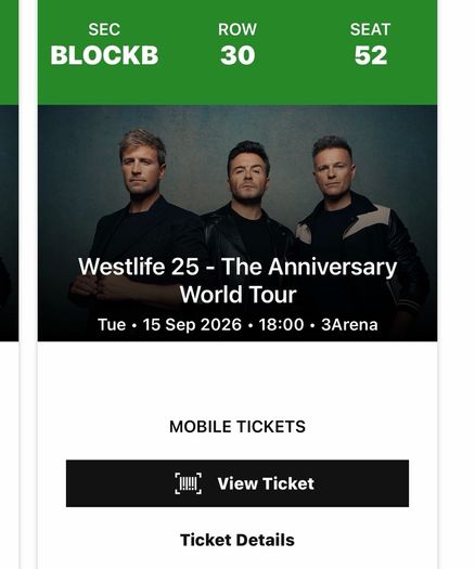 westlife concert tickets