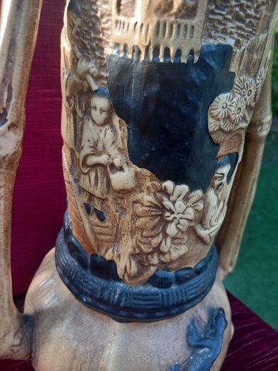 Pair of antique Bretby vases, repair to one arm, D18