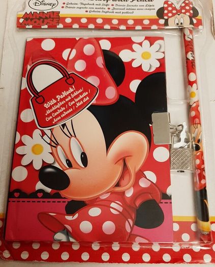 New Minnie mouse diary key and pencil