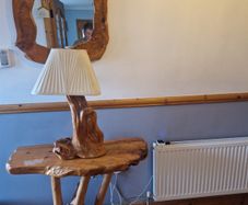 irish bog oak table lamp and mirror