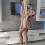 Set of chiffon tied top and shorts tropical pattern Image 2