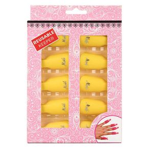 Reusable Keeper Plastic Remover Cap Soak Off Clip - YELLOW