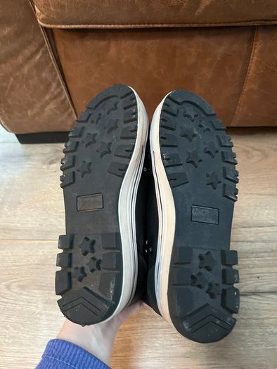 F&F black lace-up hi-tops with side zip