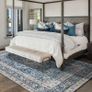 Rugs Living Room Large 160x230 cm Boho Vintage Area Rug Traditional Oriental Carpet Machine Washable Rugs Anti Slip Low Pile Rug Home Decor Office Carpet, Blue Image 4