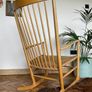Mid century modern Danish rocking chair by Hans J Wegner date stamp 1966 Image 9
