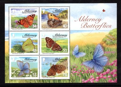 2008 Alderney Butterflies Commemorative Stamps Miniature Sheet Mint Never Hinged (MNH)