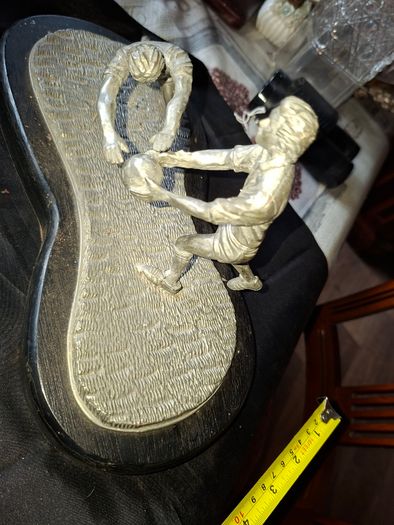 Large GAA Football Block Down Pewter Sculptor, Postage Available or Collection