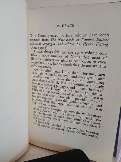 Selections from the Notes of Samuel Butler Edited by Henry Festing Jones (GT993)