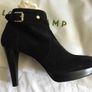 Longchamp Black Suede Platform Ankle high heel boots Image 5