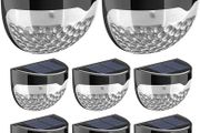 8 Pack Solar LED Fence Garden Lights - Solar Powered Outdoor Wireless LED Lights Waterproof Decoration Lamp for Railing Fence, Deck, Step Yard Patio (Pack of 8)