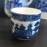 Beautiful Antique Blue and White Willow Pattern Small Coffee Can Cup, English Made, Unknown Maker Image 6