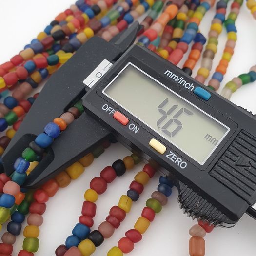 Vintage African Style MultiColor 4-5.5mm Glass Beads Necklace Strands