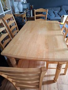 Solid wood Table & 6 chairs