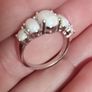 Sterling silver ring with lab opal. Image 8
