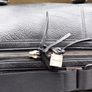 Kenneth Cole Large Black Leather holdall With Habdles And Shoulder Strap. and Image 3