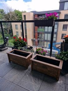 2 wooden planters 78cm x34cm H 38cm
