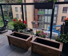 2 wooden planters 78cm x34cm H 38cm