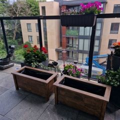 2 wooden planters 78cm x34cm H 38cm