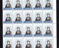 1982 Ireland Irish Literary & Musical Figures 29p John Field Commemorative Stamps Block of 30 Mint Never Hinged (MNH)